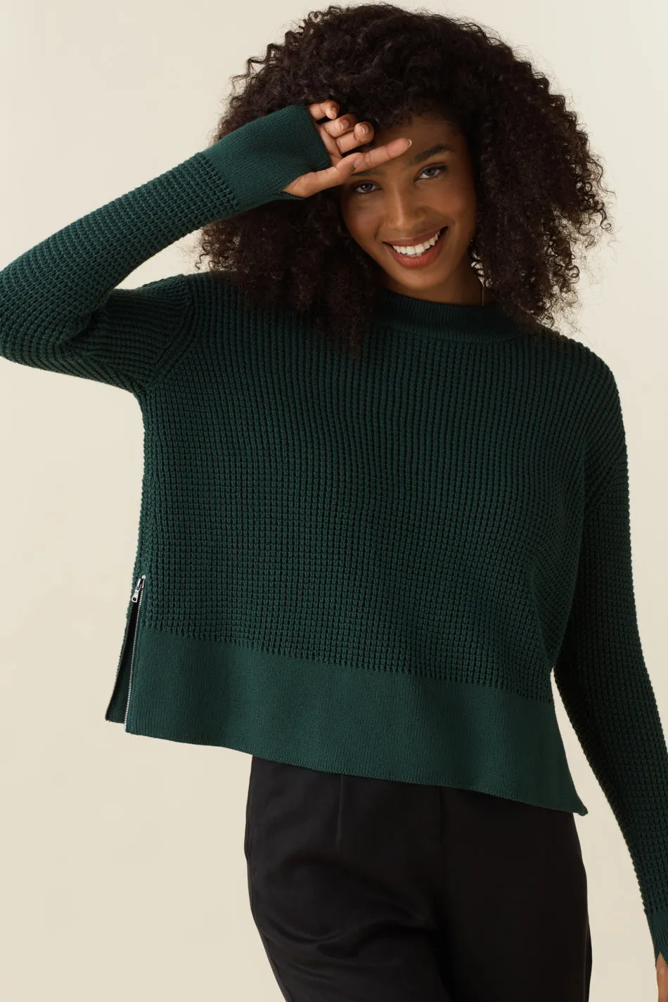 The Cropped Mockneck Sweater