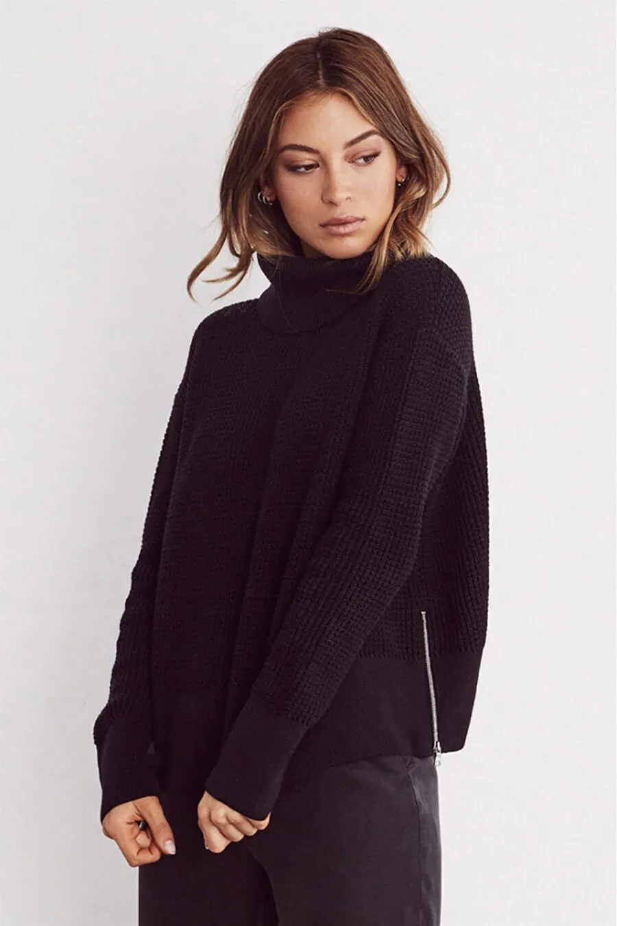 The Cropped Mockneck Sweater