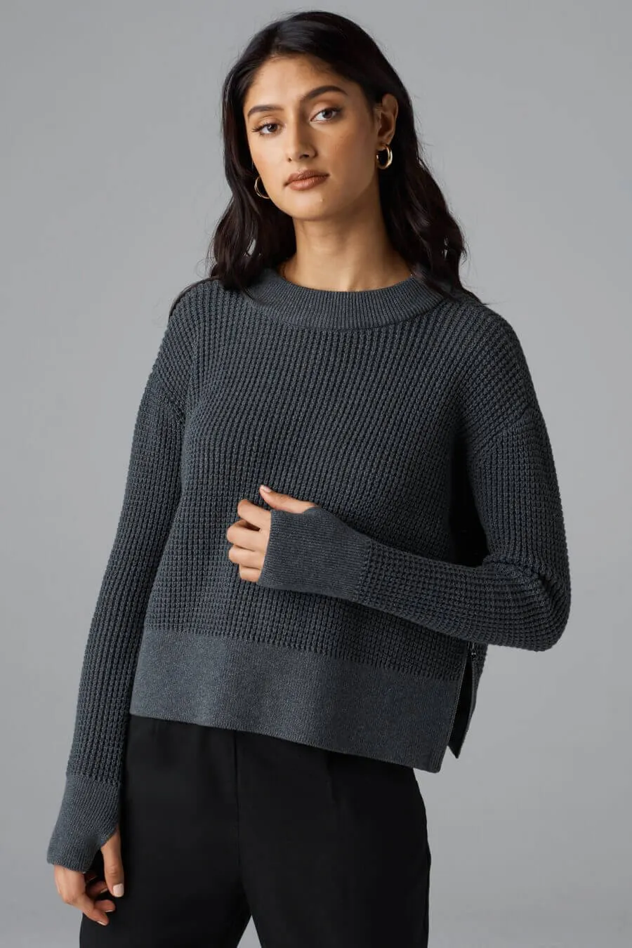 The Cropped Mockneck Sweater