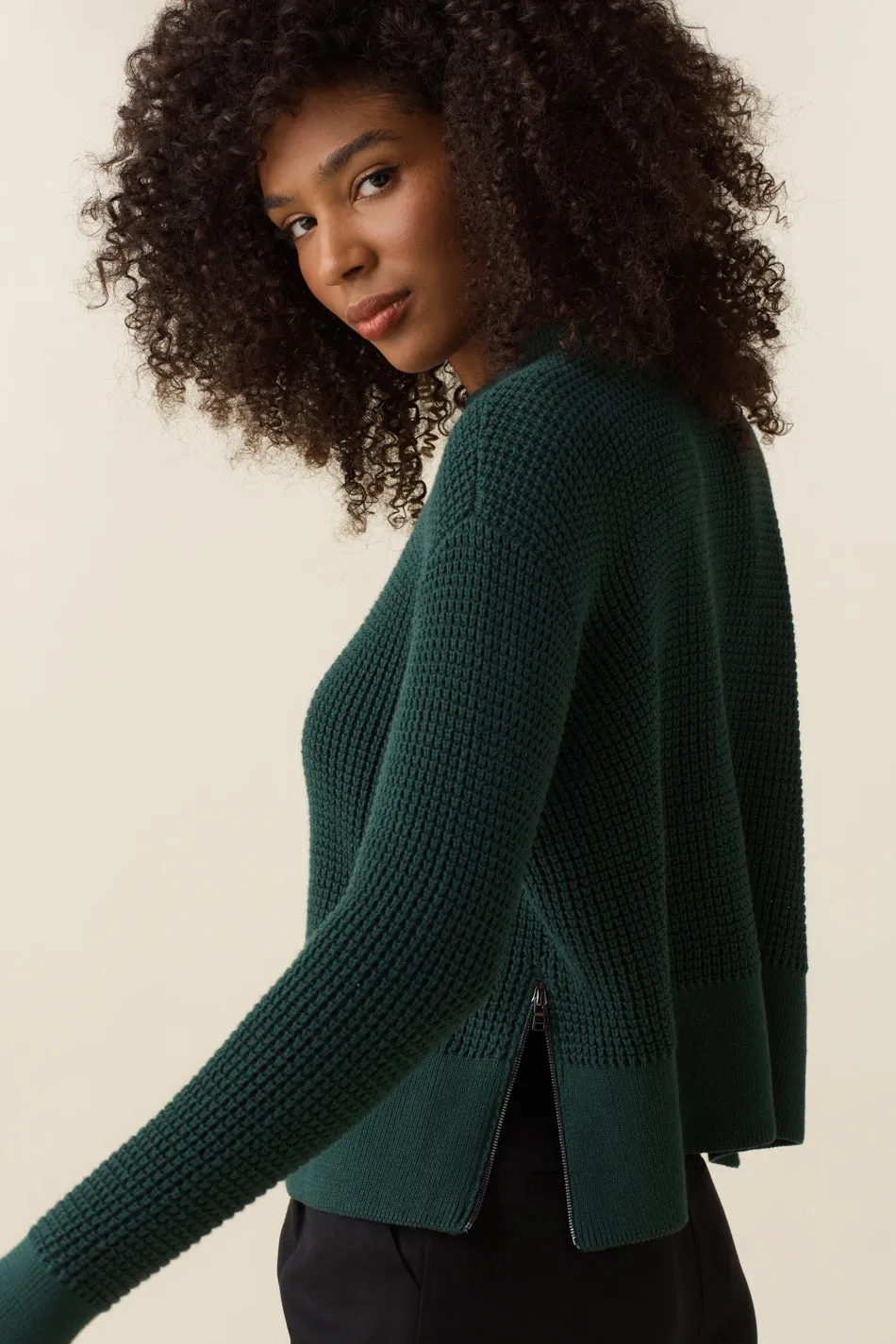 The Cropped Mockneck Sweater