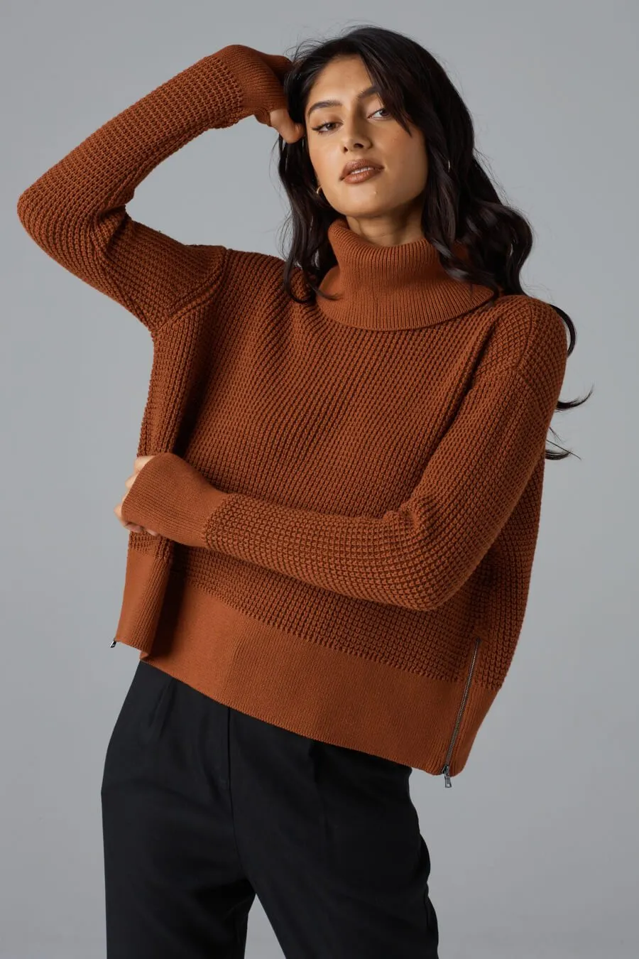 The Cropped Mockneck Sweater