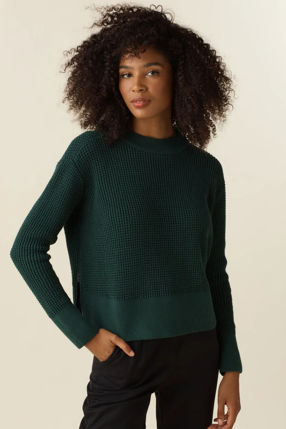 The Cropped Mockneck Sweater