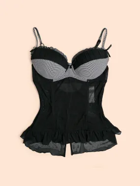 Tulle Micro-mesh Corset Underwire Bra - size 80 C