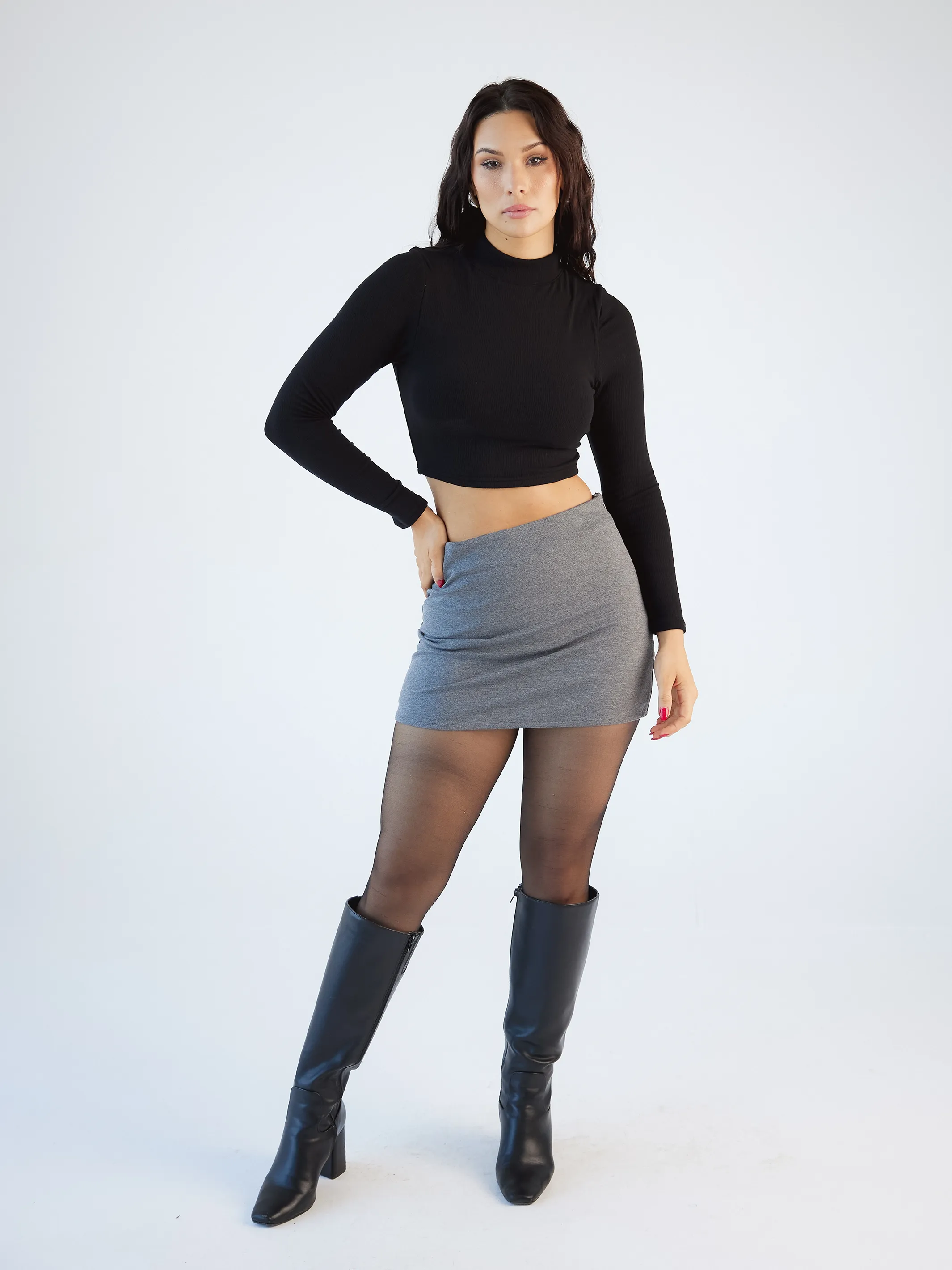 Turtleneck Long Sleeve Brami (Crop)