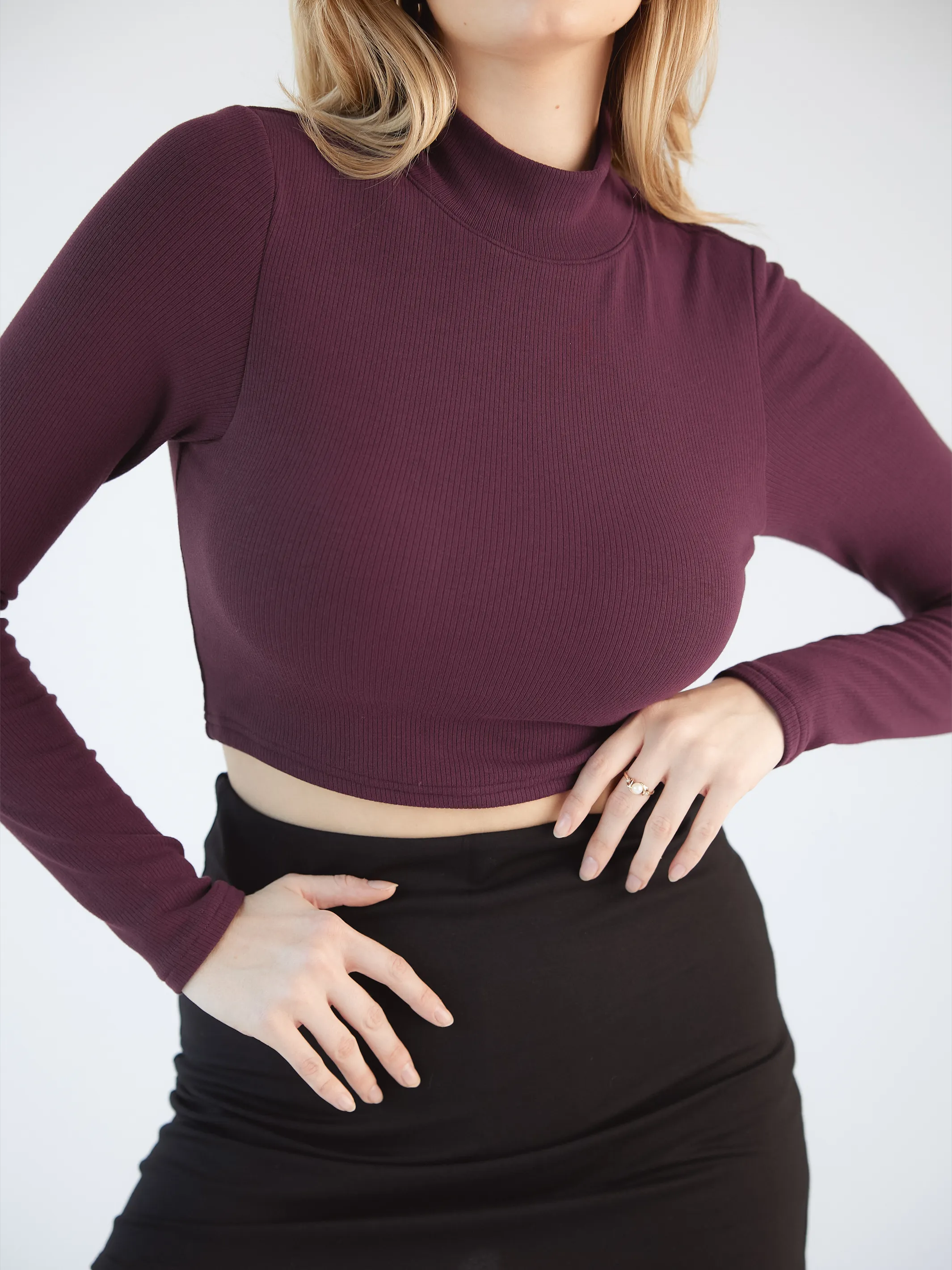 Turtleneck Long Sleeve Brami (Crop)