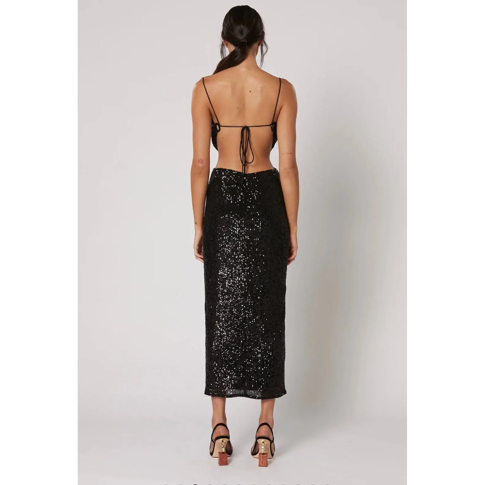 Winona Amara Midi Dress - Black Sequin