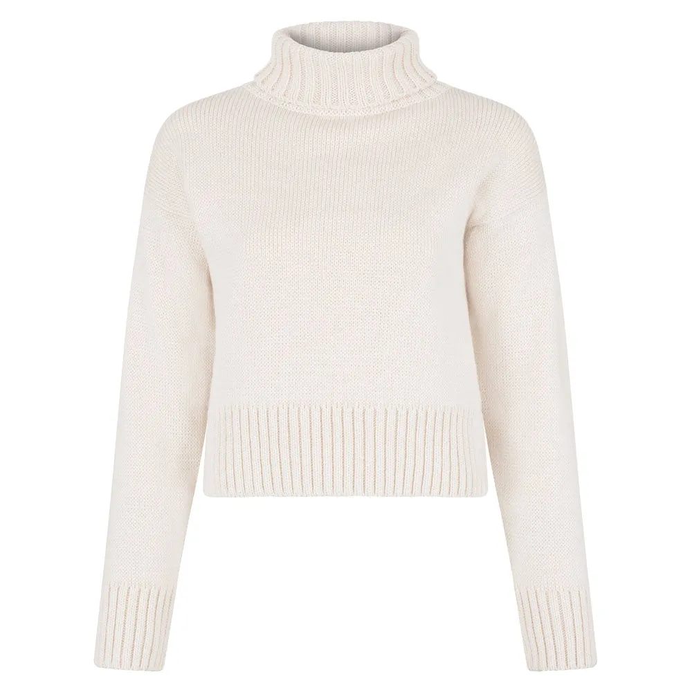 Womens Chunky Merino Wool Cropped Submariner Jumper