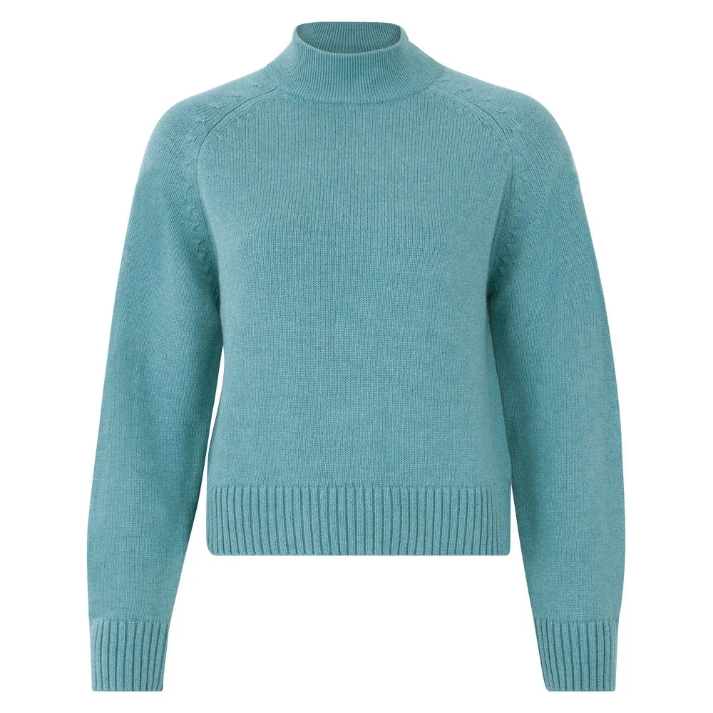 Womens Midweight Cotton Turtleneck Raglan Sleeve Jumper