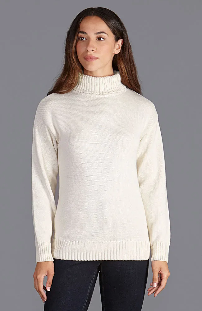 Womens Pure Cotton Lightweight Submariner Roll Neck Jumper