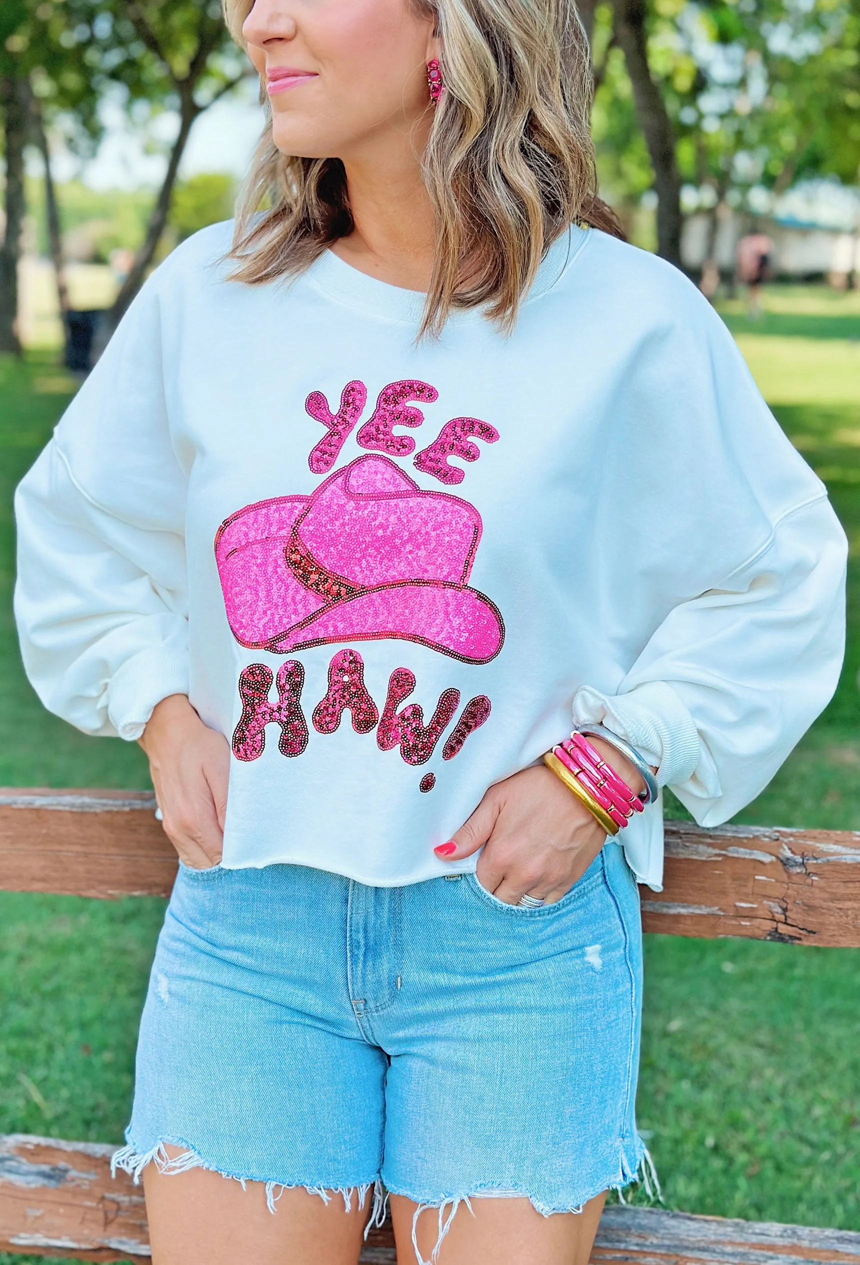 Yee Haw Sequin Pullover