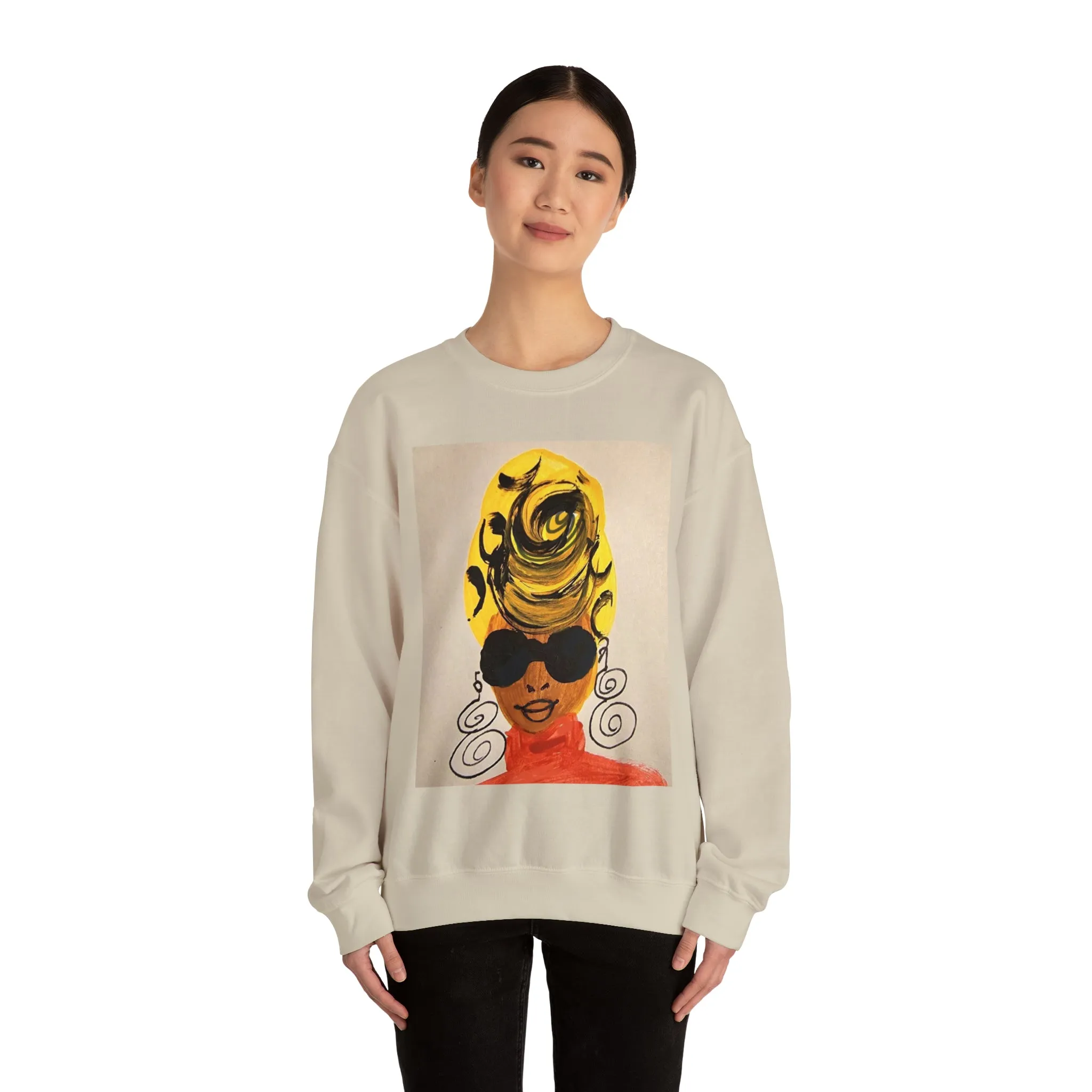 Yellow Turban Doodle Crewneck Sweatshirt