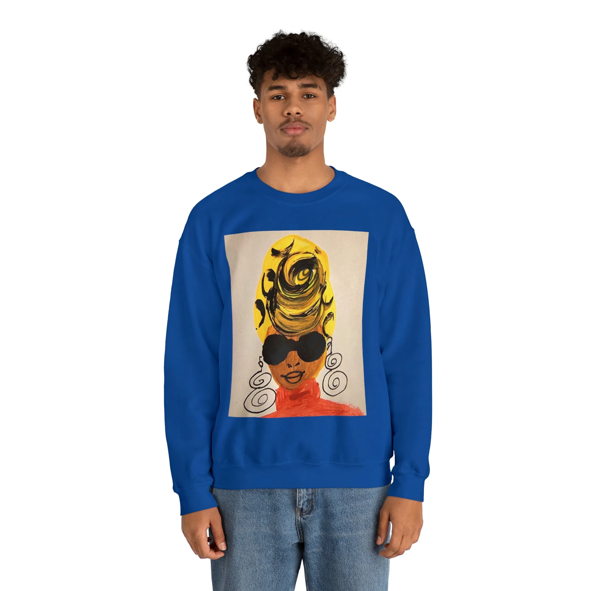 Yellow Turban Doodle Crewneck Sweatshirt