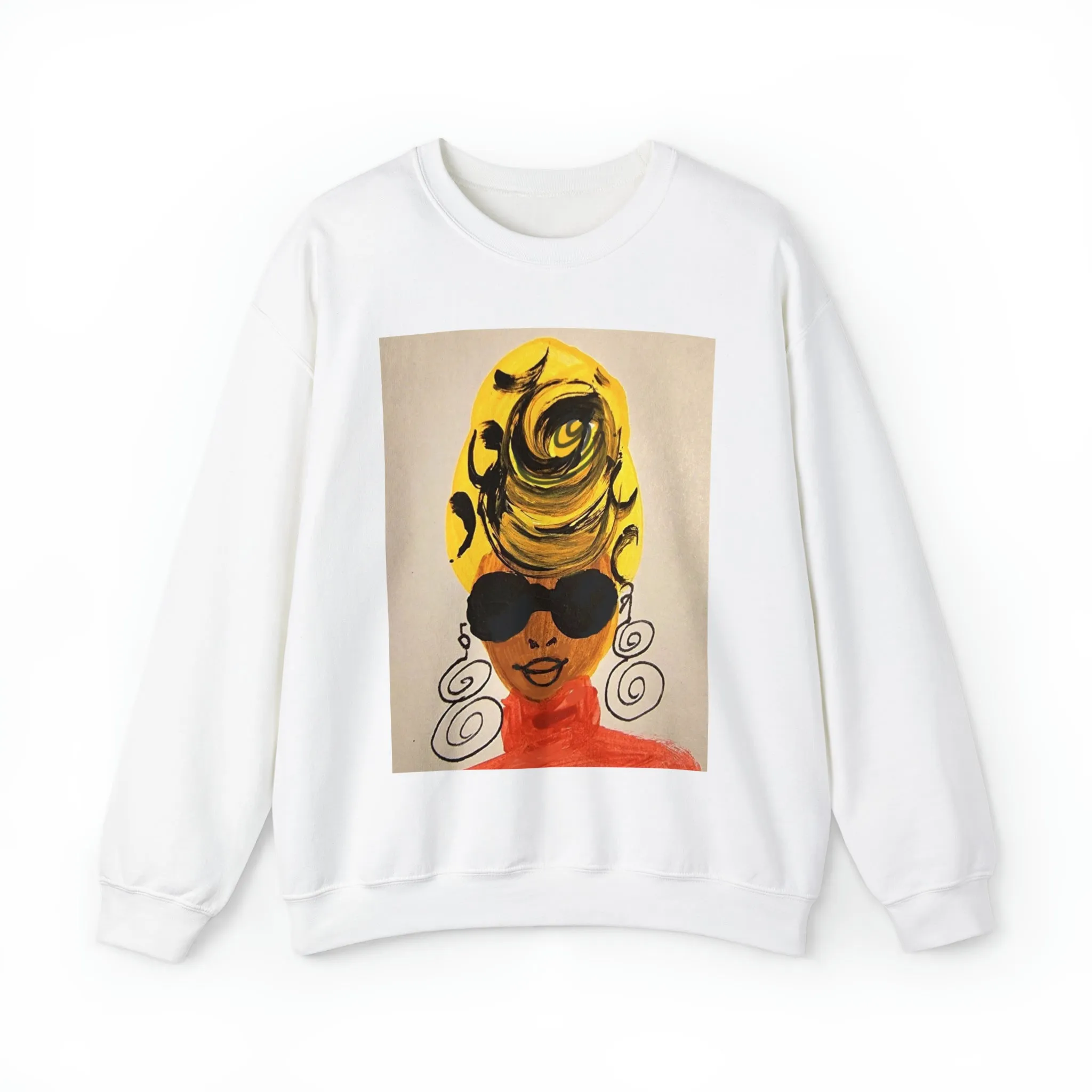 Yellow Turban Doodle Crewneck Sweatshirt