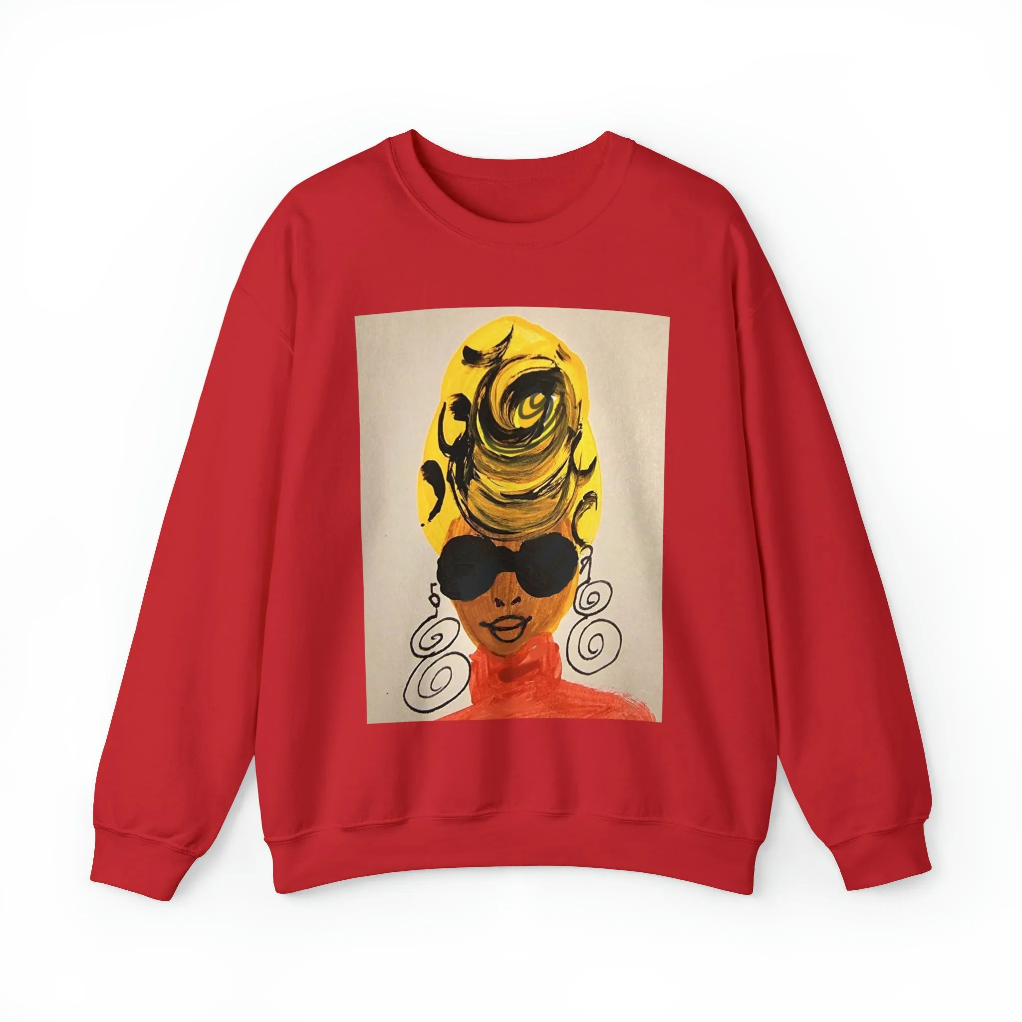 Yellow Turban Doodle Crewneck Sweatshirt